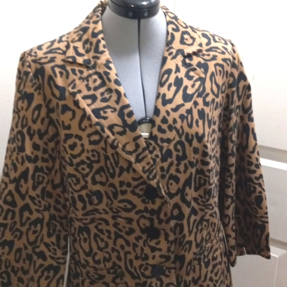 Linea by LouisDell'Olia, Animal print Jacket/Blazer Sz Med